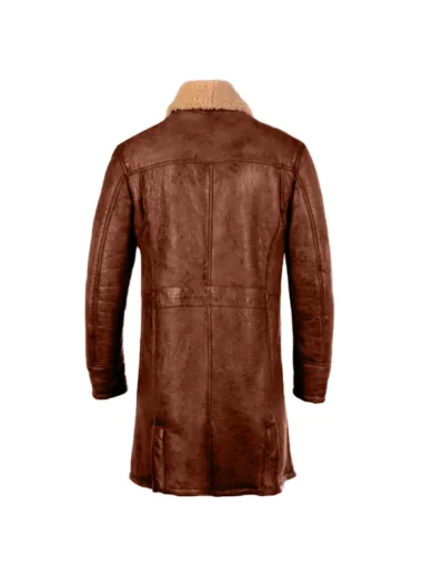 Tan Bane Shearling Leather Trench Coat