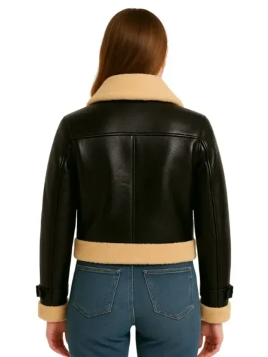 Women’s Black Bomber Leather Jacket