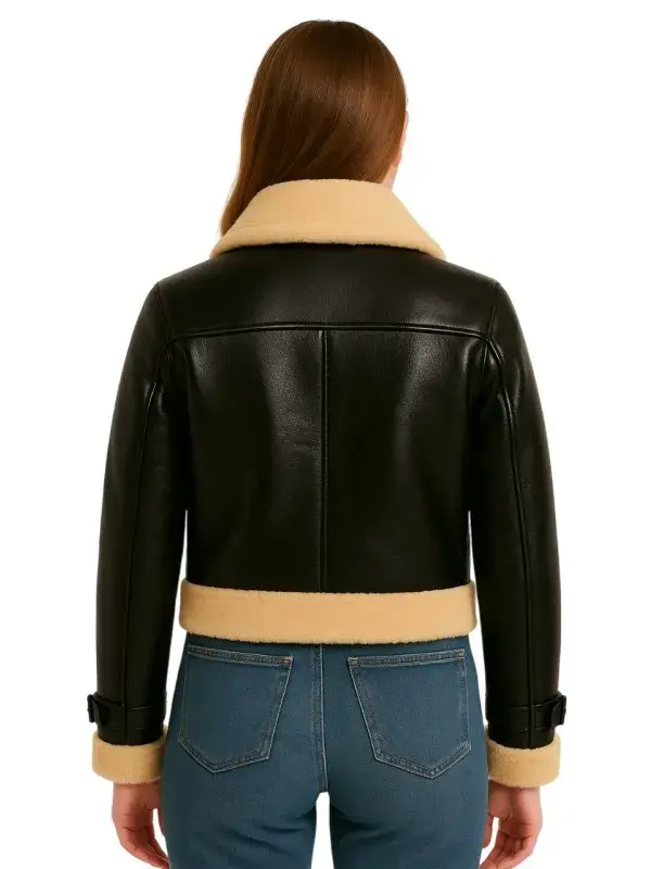 Women’s Black Bomber Leather Jacket