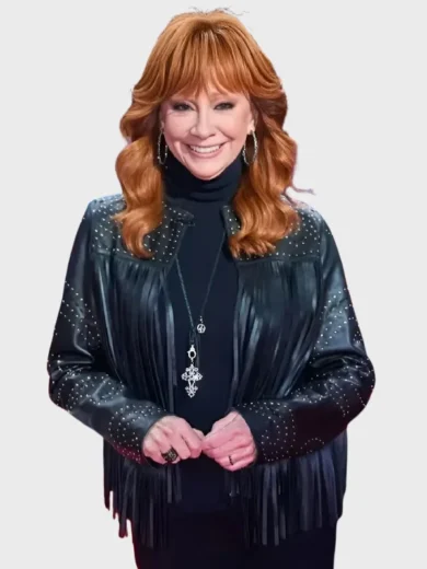 The Voice S28 Reba McEntire Fringed Leather Jacket