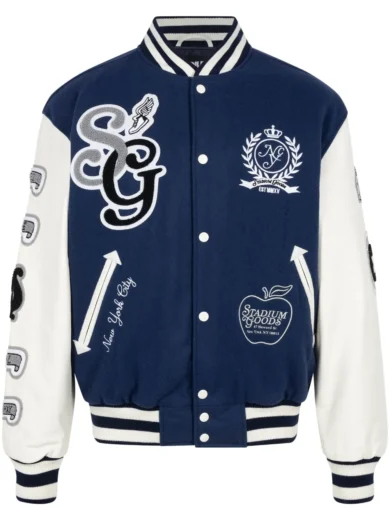 “NYC” wool varsity jacket