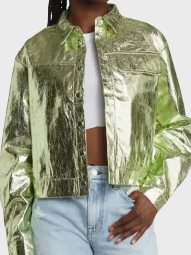 The Upshaws Tasha Metallic Leather Jacket