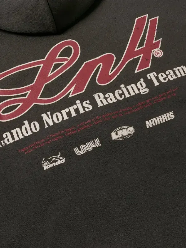 Lando Norris Charcoal Zip Hoodie
