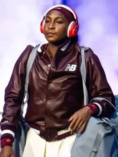 2025 US Open Coco Gauff Varsity Leather Jacket