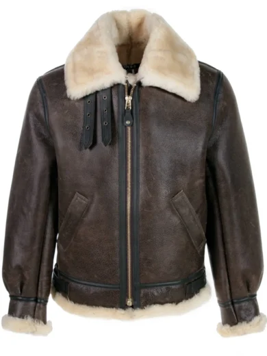 B-3 Sheepskin Leather Bomber Jacket