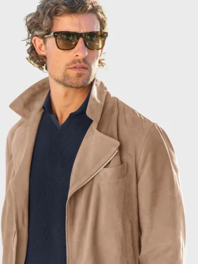 Mens Suede Moto Jacket