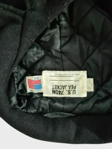 Schott U.S. Pea Coat Quilted Lining Wool Black 52 USA Made Vintage Naval