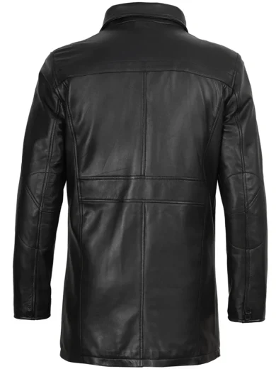 Men’s Real Lambskin Leather 3/4 Length Car Coat