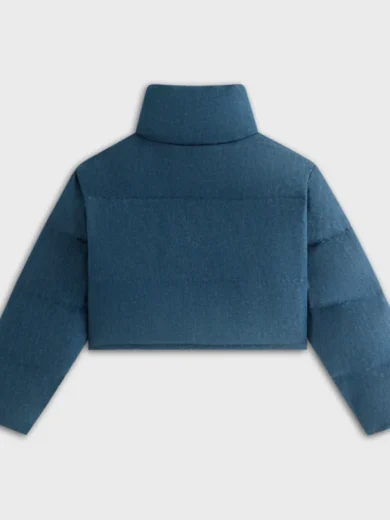 Kith Women Shae Tinted Denim Cropped Puffer