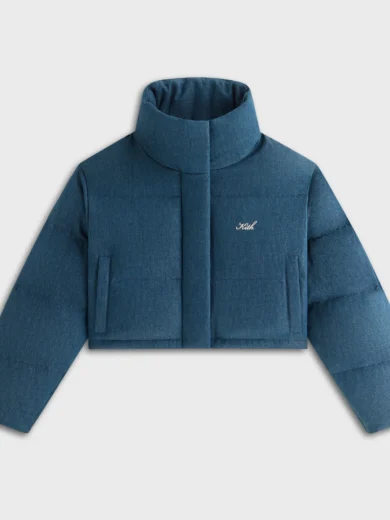 Kith Women Shae Tinted Denim Cropped Puffer