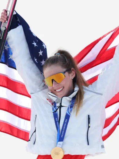 Mikaela Shiffrin Winter Olympics 2026 White Jacket