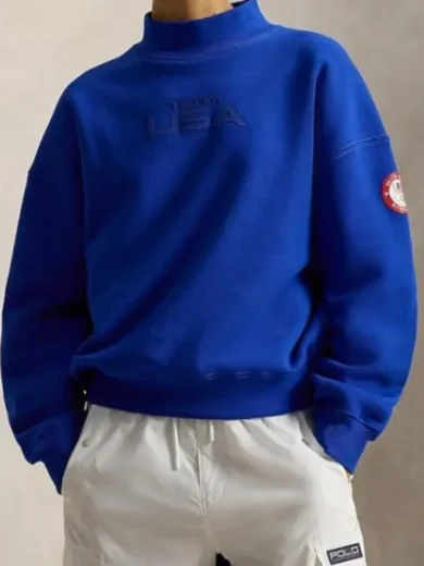 Winter Olympics 2026 Team USA Blue Mockneck Sweatshirt