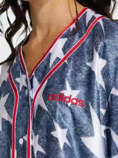 Adidas Denim Graphic Baseball Jersey