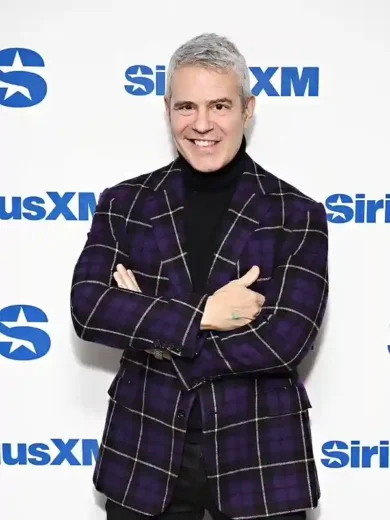Andy Cohen SiriusXM Purple Blazer