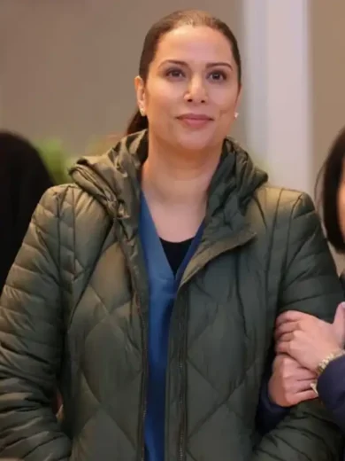 Lorena Diaz Chicago Med S10 Green Quilted Jacket