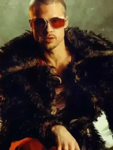 Fight Club Tyler Durden Brown Fur Jacket