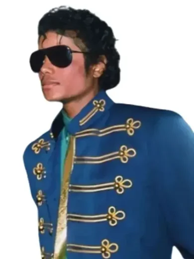 Jaafar Jackson Michael 2026 Blue Military Jacket