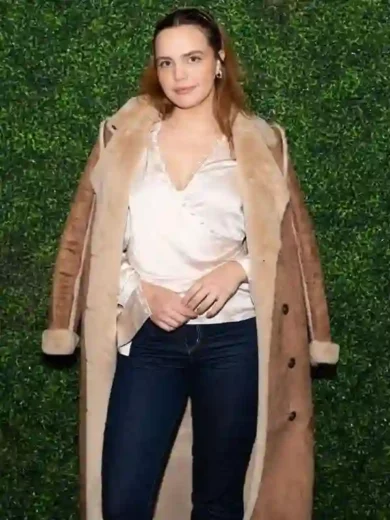 NYFW 2026 Bailee Madison Shearling Leather Coat