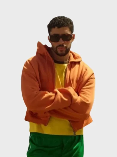 Zara Benito Antonio x Bad Bunny Orange Full Zip Hoodie