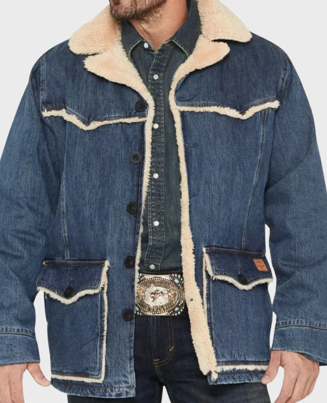 Marshals S01 Ellyn Jameson Sherpa Denim Jacket