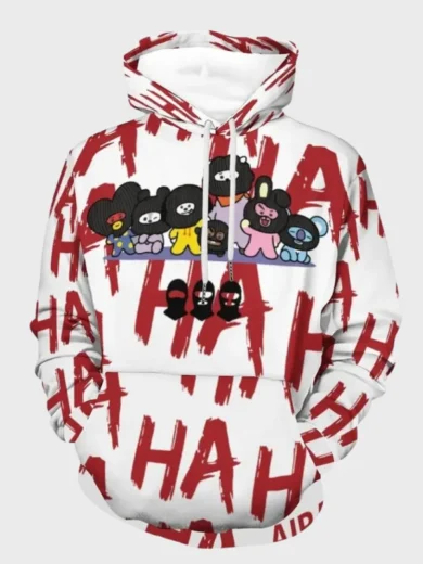 Hooligan BT21 BTS Arirang 2026 HAHA Joker Graphic Hoodie