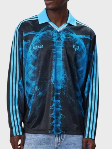 Kith & Messi for adidas Football Skeleton Goalkeeper Blue & Black Tee