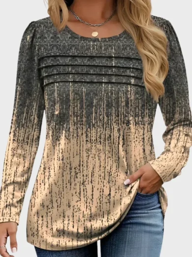 Access Daily Mary Jo Buttafuoco Style Pleated Tunic Top