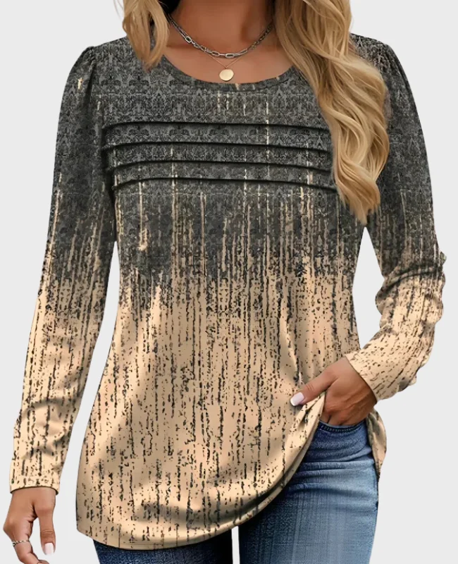Access Daily Mary Jo Buttafuoco Style Pleated Tunic Top