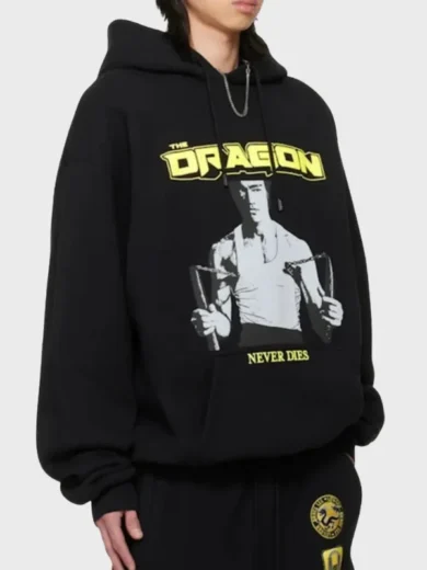 BRUCE LEE x LỰU ĐẠN Black Oversized Black Hoodie