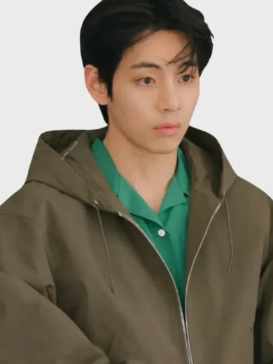 One Lucky Day Vlog 2026 BTS V Windbreaker Olive Green Jacket