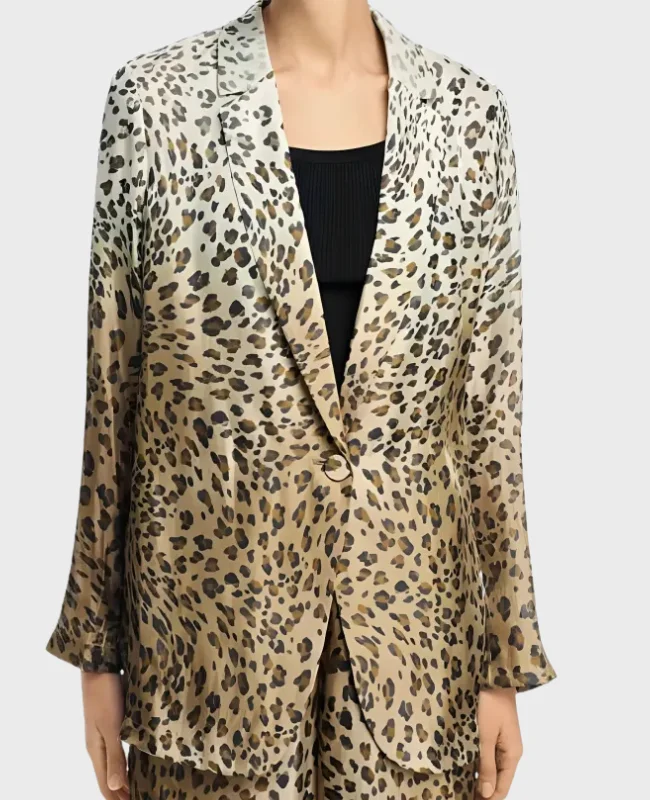 Shop Annette Bening Dutton Ranch S01 Leopard Print Blazer