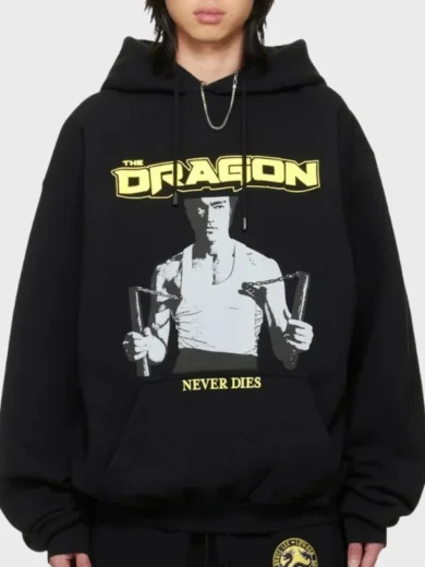 BRUCE LEE x LỰU ĐẠN Black Oversized Black Hoodie