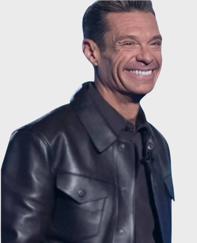 American Idol S24 Ryan Seacrest Leather Shirt Jacket
