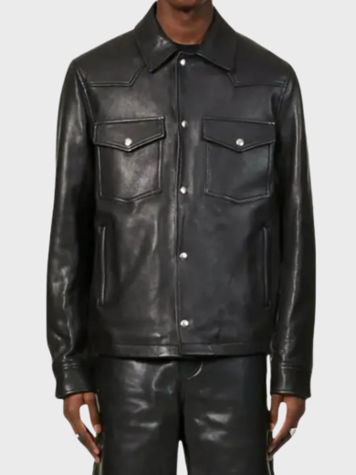 American Idol S24 Ryan Seacrest Leather Shirt Jacket