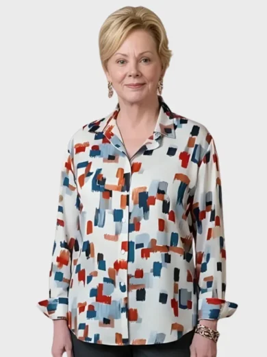 Hacks Jean Smart Abstract Square Pattern Shirt