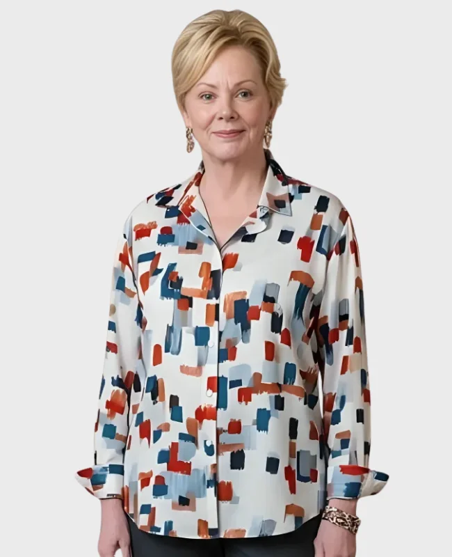 Hacks Jean Smart Abstract Square Pattern Shirt